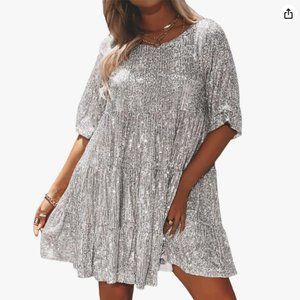 Silver Sequin Dress